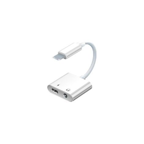 Adaptateur Apple mâle vers Apple femelle et prise casque 3,5 mm (2 en 1) Chargeur pour casque audio (1/3)