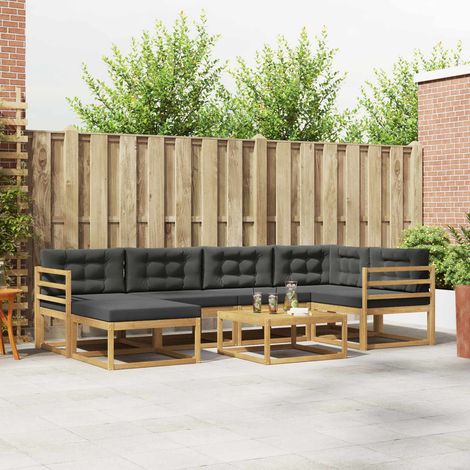 vidaXL Outdoor-Sofagarnitur 7 pcs Weiß und Anthrazit (1/5)