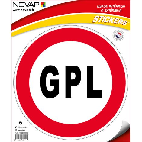 Panneau Interdit aux GPL - Vinyle adhésif Ø300mm - 4038360
