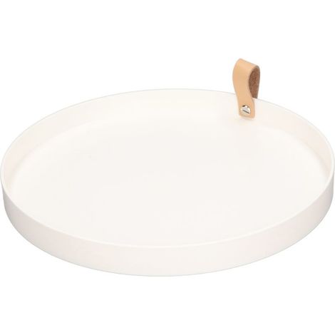 Sous-plat blanc rond style simple étanche ABS élégant multifonction plateau de coiffeuse pour bijoux parfum (1/5)
