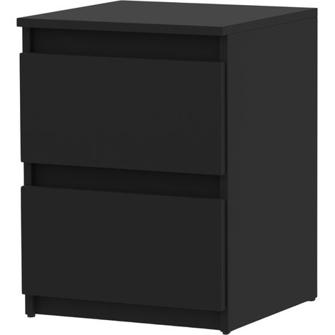 COMODINO NERO 40CM 2 CASSETTI LARGE COMODINO ALTO NAKASTLIK LOFT