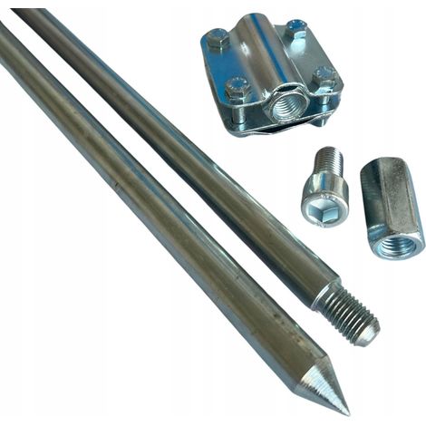 CONJUNTO DE PUESTA A TIERRA PARA RAYO 3MB (2x1,5m) M20 + CONECTOR ACERO GALVANIZADO + HERRAMIENTA DE FABRICACIÓN (1/3)