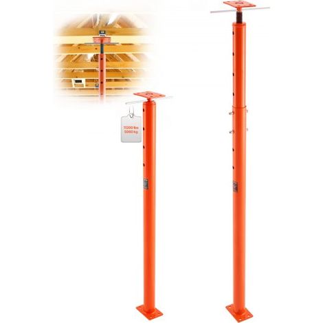 Wagenheber fürs Haus, Höhenbereich von 137–381 cm, maximale Tragkraft 5000 kg, verstellbarer Stützbalken, Kellerheber, Pfostenstange zum Nivellieren, Hebestütze, Teleskop-Stahlheber für vorübergehende (1/5)