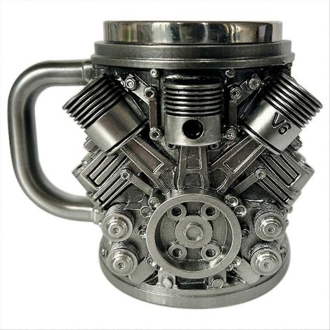 Moteurs inoxydable acier mug voiture moteur Design mug à café pour voiture Enthusiasts et Fan V6 (1/5)