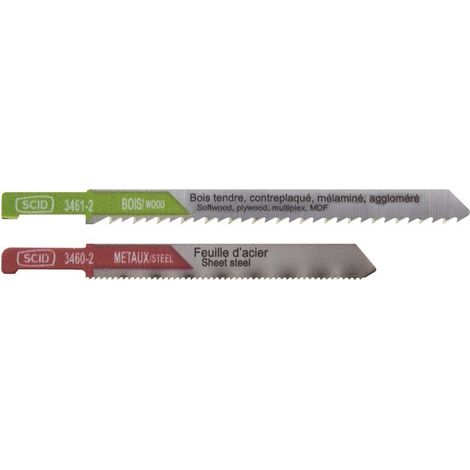 Lot de 2 lames de scie sauteuse – Chrome vanadium et HSS – Pour bois dur et métal – Coupe précise sans éclat – Scid (1/3)