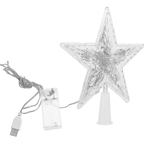 1 étoile de sapin à cinq branches avec veilleuse (blanche), sans pile (1/5)