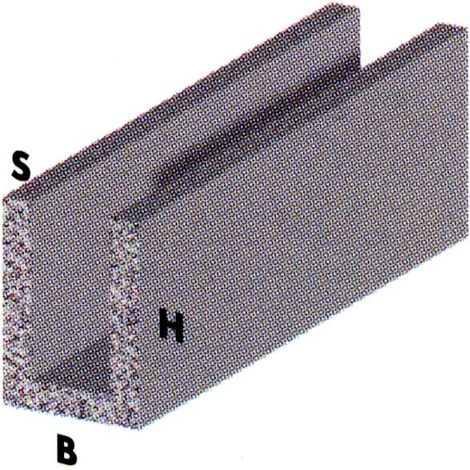 PROFILO ALLUMINIO """CANALINO U""" 10X20MM 2MT ARGENTO(1011)