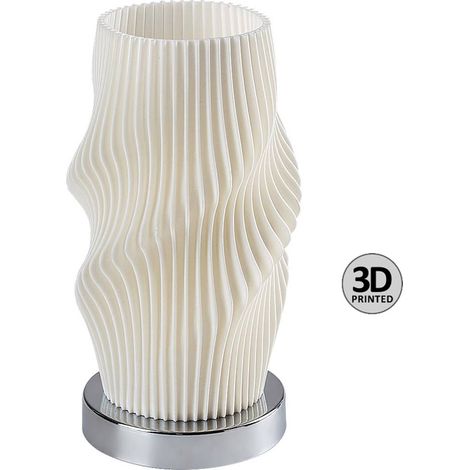 Lampada da tavolo TIANA E14 1x max.25W metallo cromato, plastica bianca H: 21cm Ø11cm con interruttore a cavo (1/5)