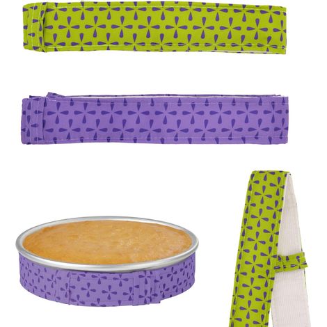2 sets de bandes de coton épais pour gâteaux, bandes super absorbantes (88 X 4cm, violet/vert) (1/3)