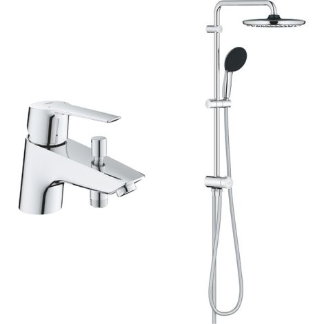 Pack mezclador mecánico de baño/ducha GROHE Quickfix Start 2021 + columna de ducha cromada GROHE Vitalio Start 250
