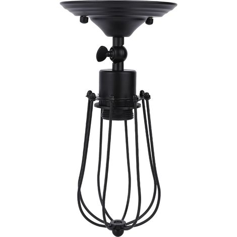 Applique murale rétro 85-240V E26/E27, noire, idéale pour salle de bain ou couloir. (1/5)