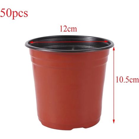 (12 cm - 50 pièces) Pot de fleurs en plastique, bac de culture résistant aux chutes, pour plantes de jardin, pépinière, pot de rempotage E2 (1/4)