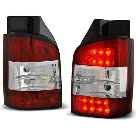 Paire feux VW T5 03-09 LED rouge blanc hayon-27336544 (1/2)