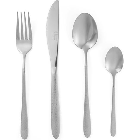 Ensemble de couverts géométriques de 16 pièces - Acier inoxydable, Service pour 4 personnes, Couteaux, fourchettes, cuillères à soupe et cuillères à café, RH01519EU (1/5)