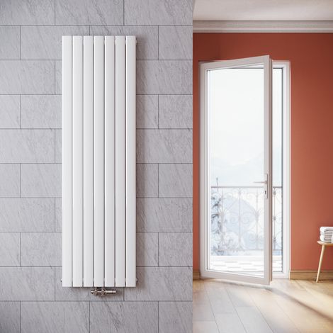 ELEGANT Radiadores de Agua Caliente 1800 x 569 mm,Radiador de Salón Potencia 938 W,Doble Capa vertical,Conexiones Centrales G 1/2" - Blanco