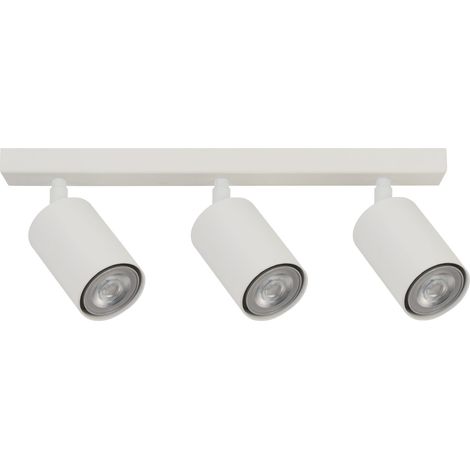 Plafonnier moderne blanc barre 3 spots GU10 Sigma Zoom (1/2)