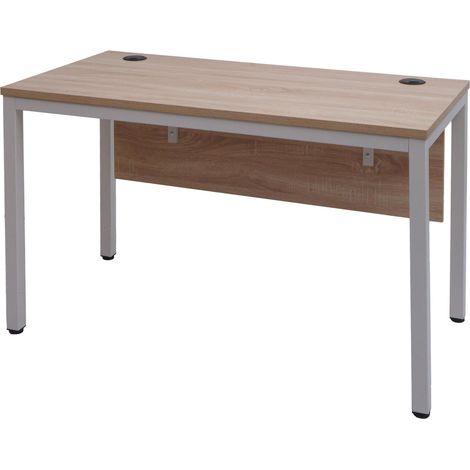 [NON UTILIZZATO] Scrivania ufficio studio HHG-172 MDF rivestimento melaminico bianco e legno chiaro