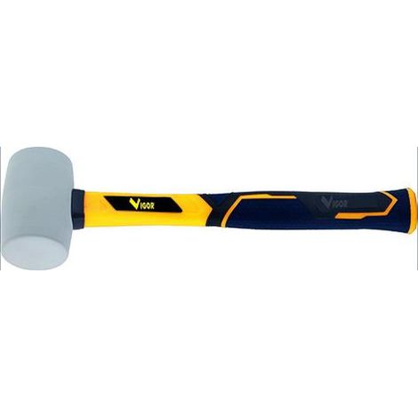 Maillet en caoutchouc Vigor pour carrelage, tête de 70 mm, blanche, 900 g