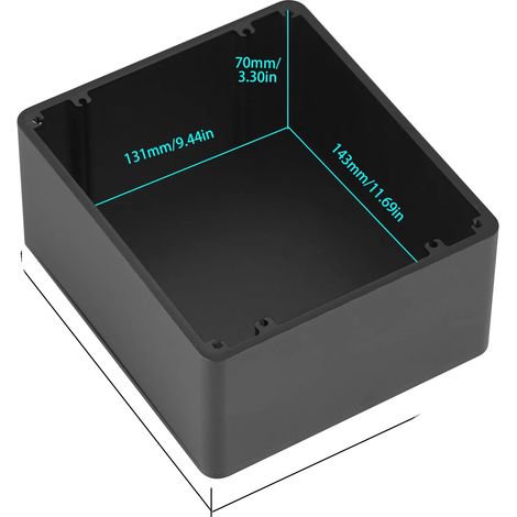 Chasis de amplificador, carcasa metálica, diseño compacto, negro. (1/2)