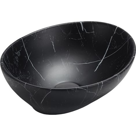 Mexen Elza lavabo de comptoir 40 x 33 cm, Pierre noire - 21014099 (1/2)