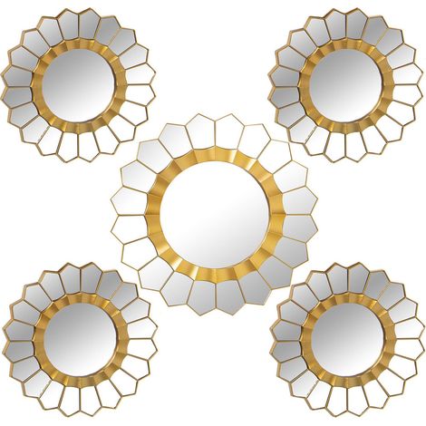 Miroir mural doré élégant et lumineux - Doré lumineux et chaleureux (1/5)