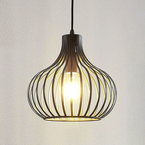 [NEUWERTIG] B-Ware Lindby Frances Hängeleuchte Braun 1 Fl. ø 28 Cm Hängeleuchte Pendelleuchte Lampe