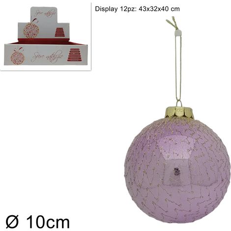 PALLA DIAMETRO 10 CM COLORE LILLA CON RETE ORO