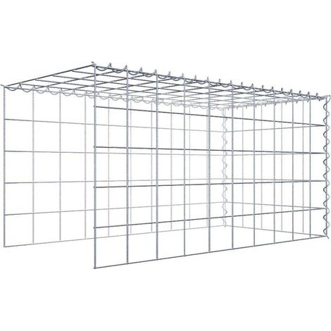 Gabiondeco - Gabion - Element de prolongation en hauteur et en longueur 100 cm x 50 cm x 50 cm (L x H x P). maille 10 x 10 cm. Spirale. Attention il manque deux gri... (1/5)
