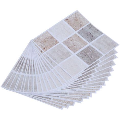 Autocollants de transfert de carreaux de mosaïque, 18 pièces, pour salle de bain, cuisine, maison (10cm x 10cm) (004) (1/4)