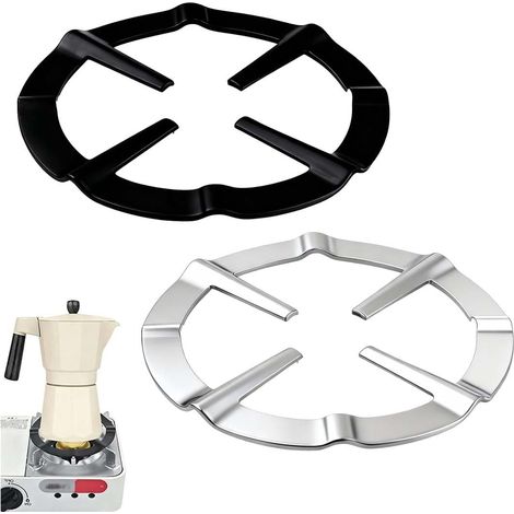 2 Pièces Support De Casserole Moka, Support Pot À Moka Acier Inoxydable Pour Cuisinière Gaz Rond Métal Réducteur D'Anneau De Gaz Cafetière Réducteur Étagère Anneau Pour Cuisson