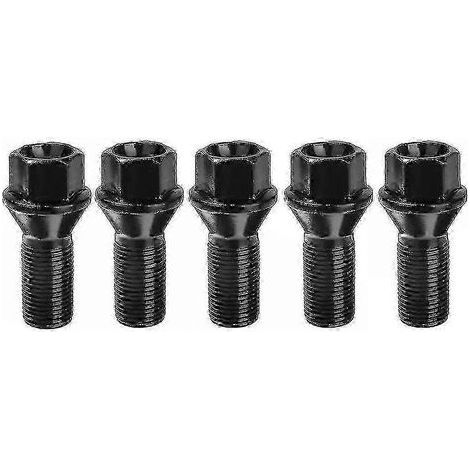 écrous antivol de roue noirs M14 x 1,25 pour BMW X3, X5, E70, E71, F20 et F25. (1/5)