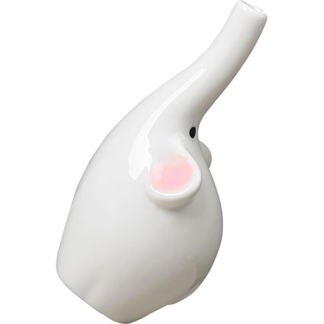 Vase Éléphant en Céramique Blanche, Pot de Fleurs Compact pour Décoration Intérieure, Ornement Original et Créatif pour Plantes et Fleurs, Vase Décoratif Amusant (1/5)