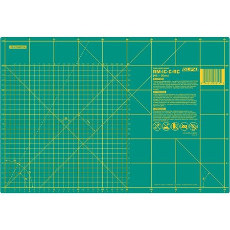 Plaque de découpe OLFA, petit format 450 x 300 mm, épaisseur 1,5 mm, utilisation double face. (1/5)
