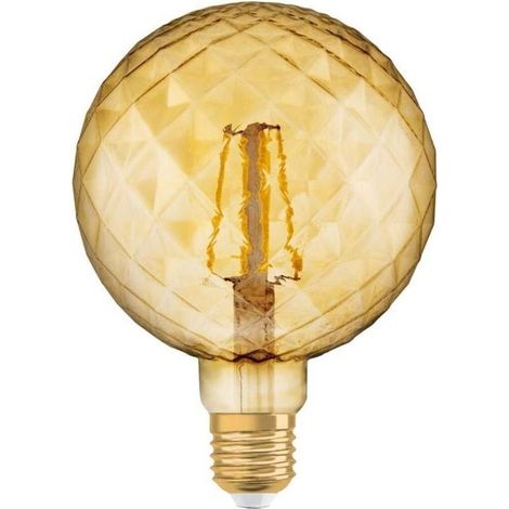 Vintage 1906 LED Bulb with Filament Globe Pinecone Amber Gold E27 2500K Warm White 4W Energy Efficient Decorative Lighting (1/5)