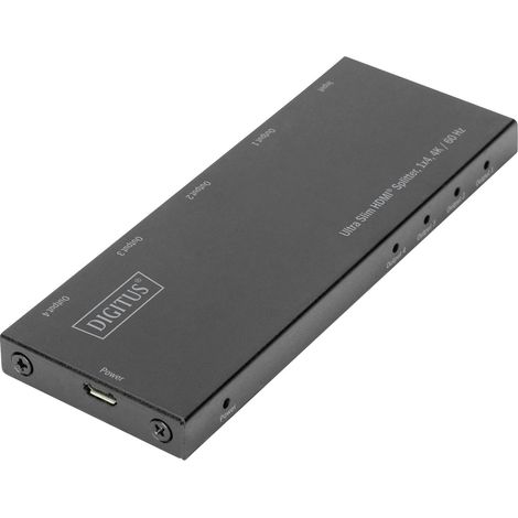 Digitus DS-45323 4 ports Répartiteur HDMI affichage LED, boîtier métallique, compatible avec l'ultra HD 4096 x 2160 pix (1/5)