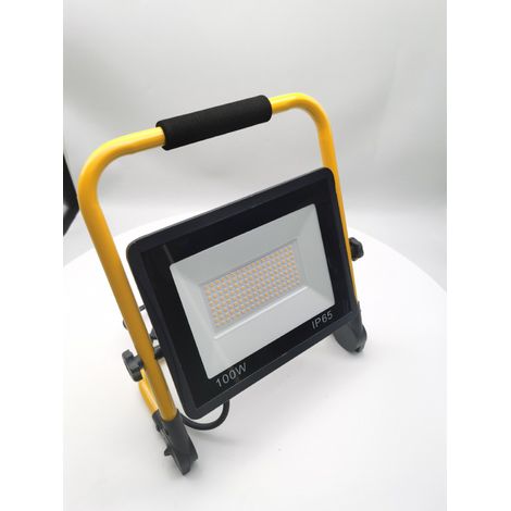 100-W-Baustrahler, 10800 lm, Baulampe, tragbare Baulampe, 6000 K Tageslichtweiß, IP66 wasserdicht, EU-Stecker, Bauleuchten mit Kabel für Werkstatt, Garage, Garten [Energieklasse D]