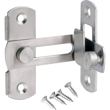 Loquet coulissant pour porte rabattable, loquet en acier inoxydable à 90 degrés, finition brossée, Taille S (1/5)