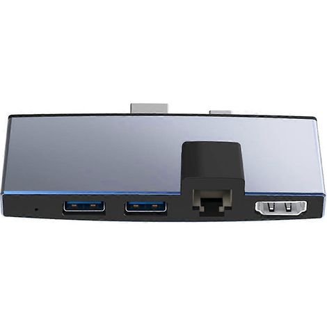 Rocketek Station d'accueil USB 6 en 1 Hub USB 3.0 Compatible HDMI 4K Rj45 SD TF avec port réseau (1/4)