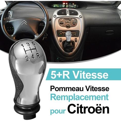 Pommeau de Vitesse Manuel 5 Vitesses pour Citroen C5 01-08 Xsara Picasso 1999-2008 - Noir et Chrome Brillant (1/5)