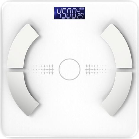 (Modèle blanc avec batterie de téléphone compatible) Balance connectée pour la perte de poids (1/5)