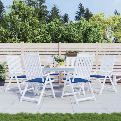 Coussins de chaise de jardin-Coussins de chaise de terrasse-Coussins d'extérieur lot de 6 bleu royal 50x50x4 cm (1/5)