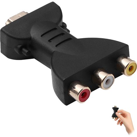 Adattatore da HDMI a 3 RCA, adattatore da RCA a HDMI a convertitore audio compatibile con TV, proiettori, monitor e TV più vecchie. Connettori Plug and Play: rosso, bianco, giallo.