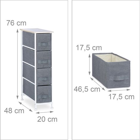 Scaffale portaoggetti moderno con cassetti pieghevoli 95 x 45 x 30 cm pratico design essenziale in acciaio bianco 130006840