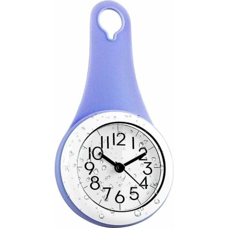 Horloge Murale, Horloge de Cuisine, Salle de Bains Domestique étanche Petite Horloge Murale numérique, Horloge de Douche silencieuse avec Ventouse (Purple), (1/5)