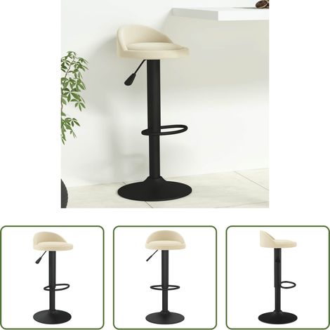 Chaise de bar - Tabouret de bar Crème Velours (1/5)