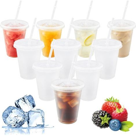 Set mit 10 wiederverwendbaren 473-ml-Plastikbechern mit Deckel und Strohhalm – Farbwechselnd – Partybecher – Reisebecher – Eiskaffeebecher (1/5)
