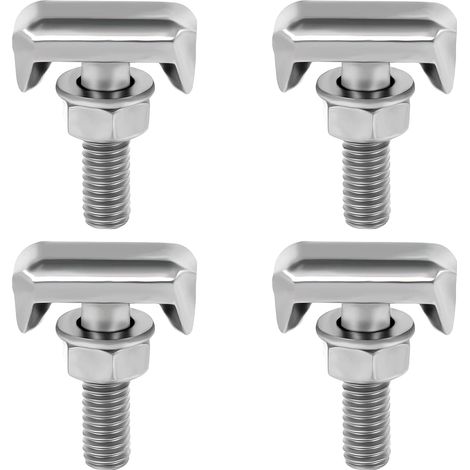 CSPARKV 4Pcs Stainless Steel T-Bolt Battery Terminals, Car Battery Terminal, M6 Car Battery Terminal Connectors Tightener, Replacement for Marine Boat Car (1/5)