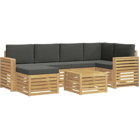 vidaXL Ensemble de canapés d'extérieur 7 pc Blanc et anthracite