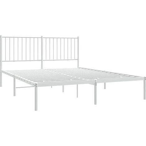 Estructura cama sin colchón con cabecero metal blanco 150x200cm vidaXL (1/5)