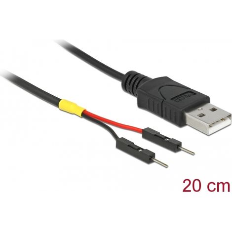 Delock Cable de alimentaciÃ³n USB Tipo-A a 2 x cabezal con pines separado macho de energÃ­a de 20 cm